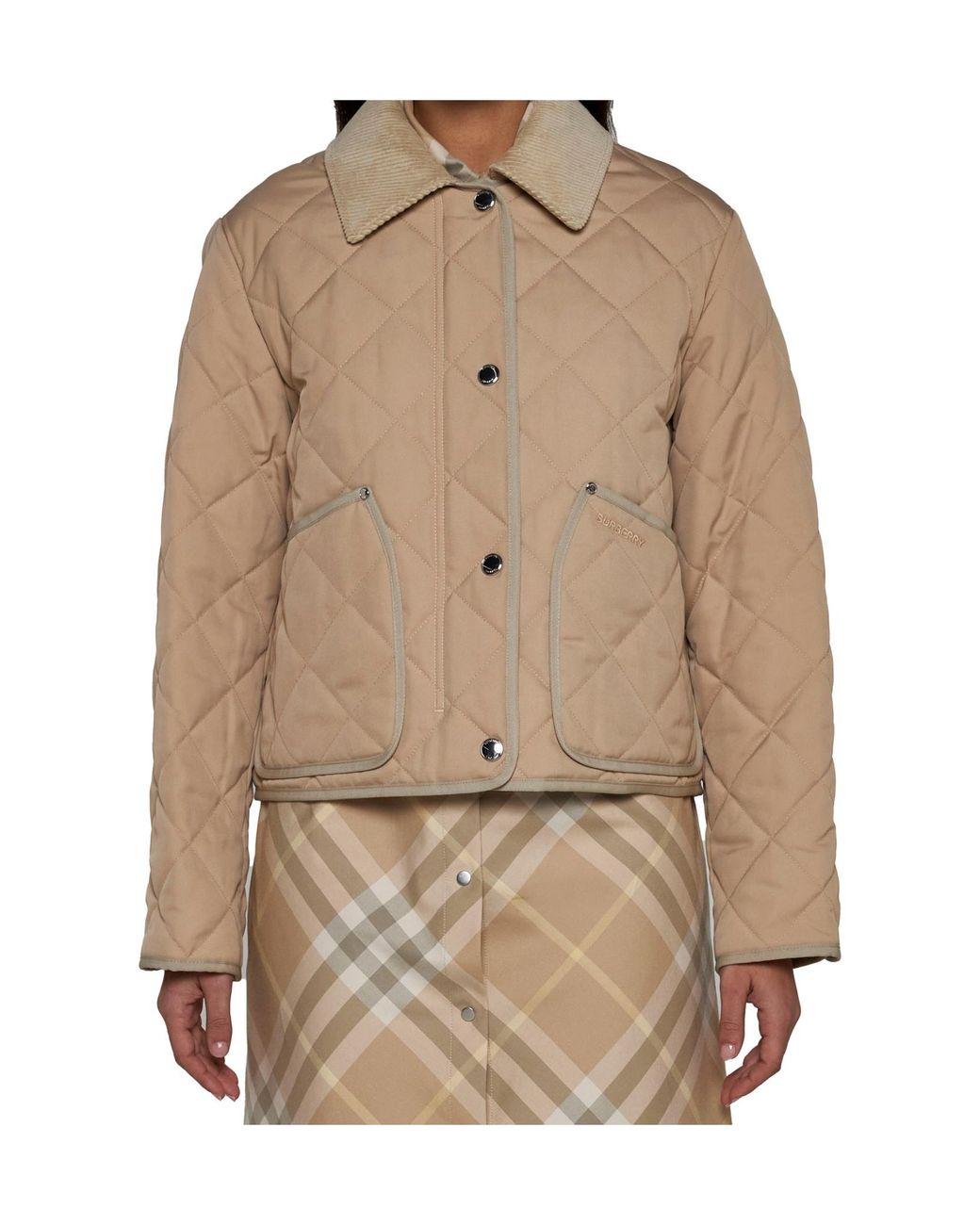 Burberry Natural Long-Sleeved Quilted Jacket