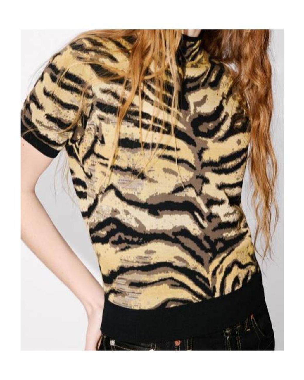 KENZO Metallic Mock Neck Top