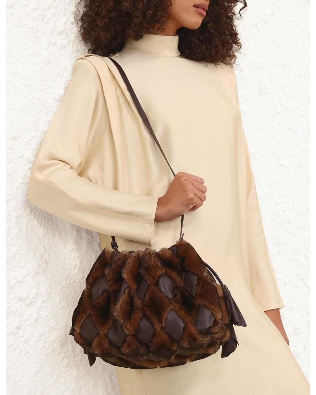 Zimmermann Brown Cloud 91 Quilted Medium Clutch Bag