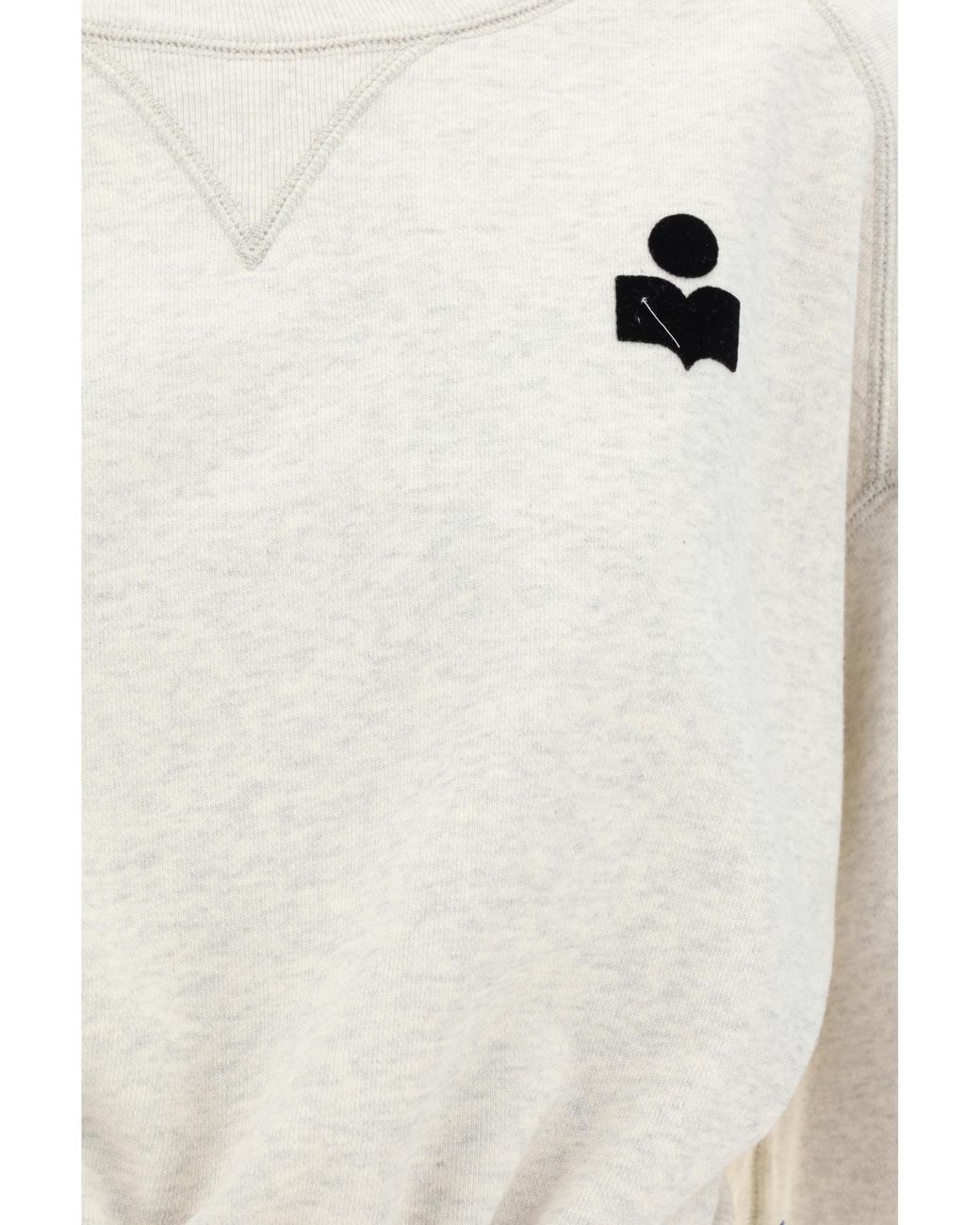 Isabel Marant White Round-Collar Long-Sleeve Hoodie