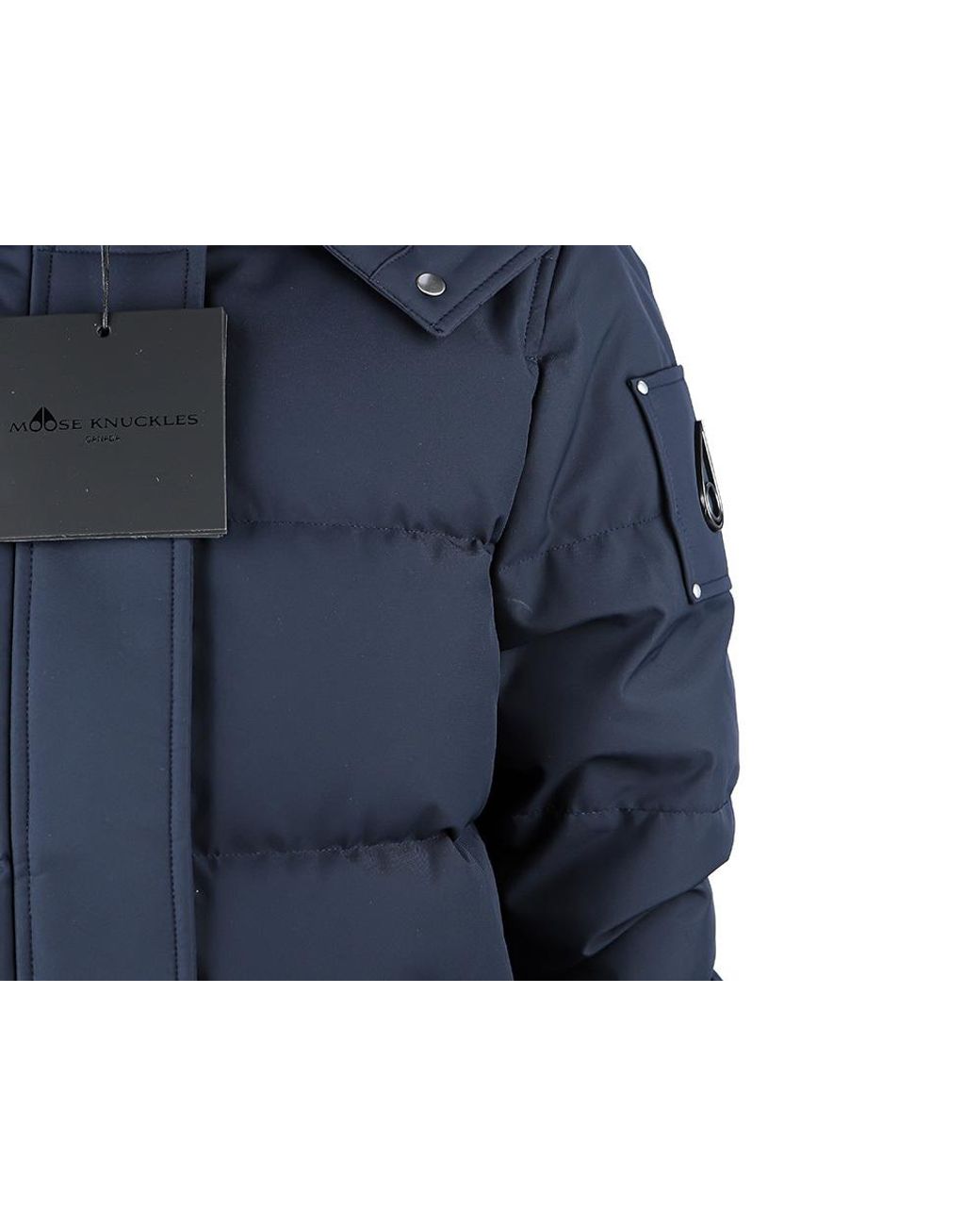 Moose Knuckles Blue Long-Sleeved Hooded Cotton Suit