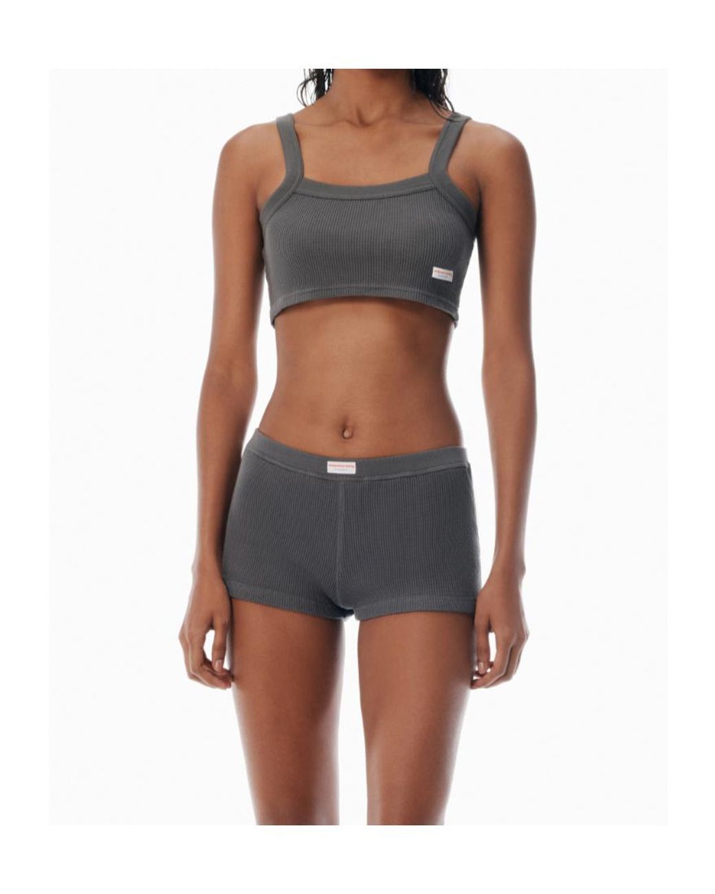 Alexander Wang Gray Waffle-Knit Cami Tank