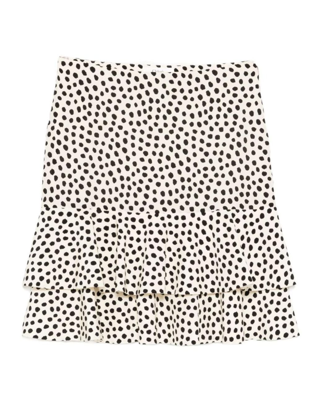 Chloé Black Chloé All-Over Printed Ruffled Skirt