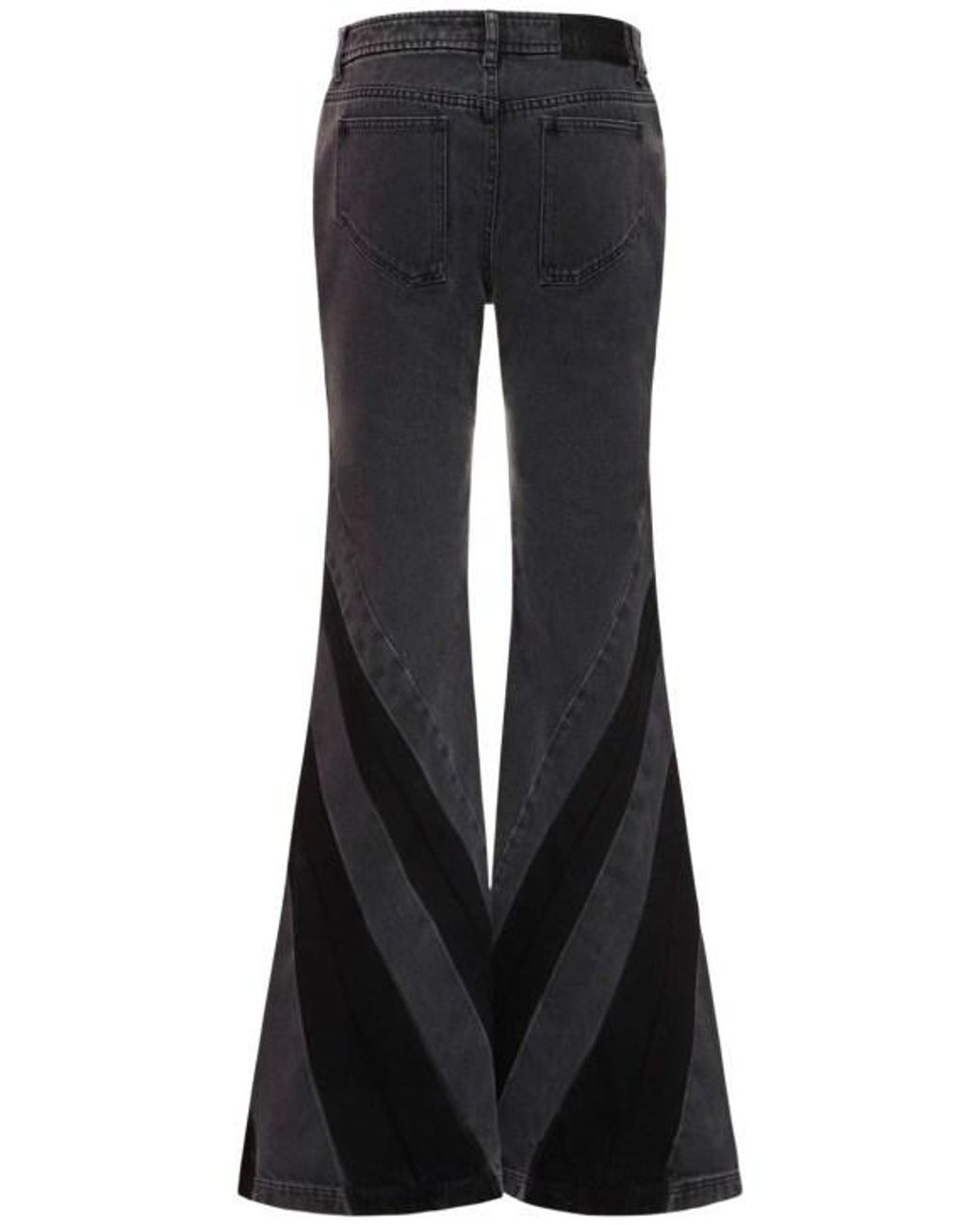 Dion Lee Black Flared Zip Low Rise Denim Jeans