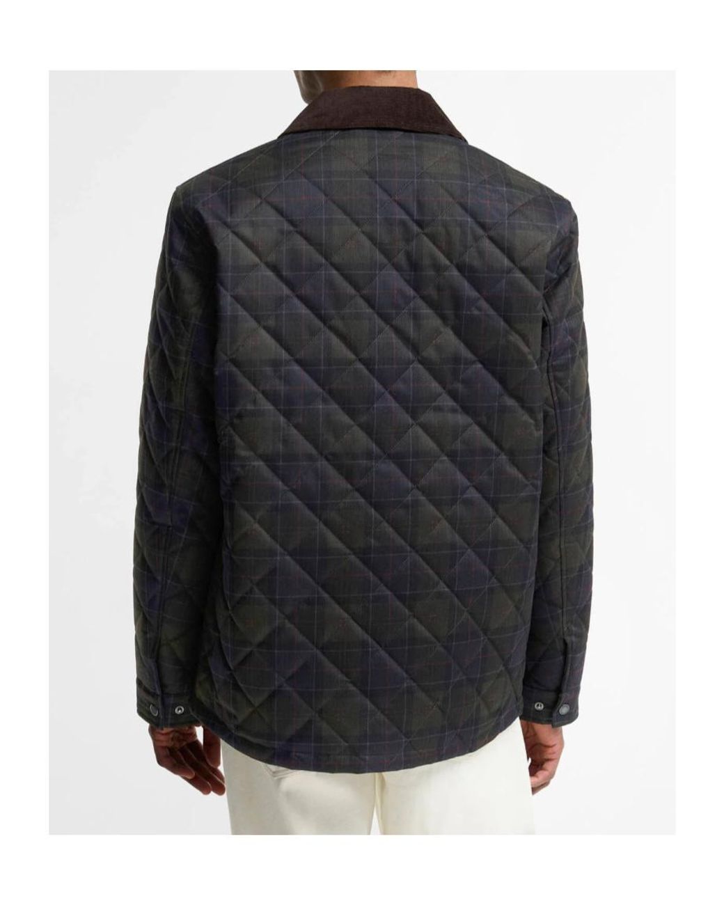 Barbour Black Quilted Tartan-Print Jacket for men