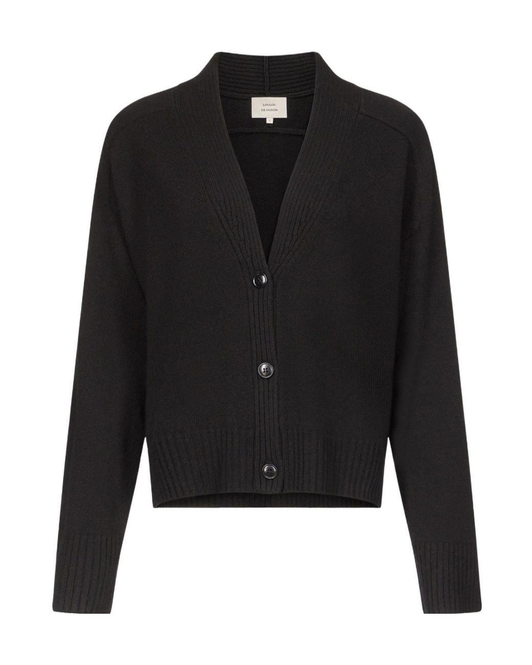 Loulou de Saison Black Kaia Cashmere Cardigan