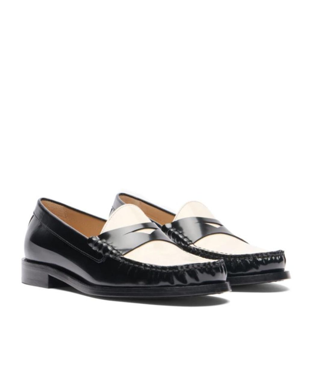 Stuart Weitzman Black Round Head Loafer Shoes