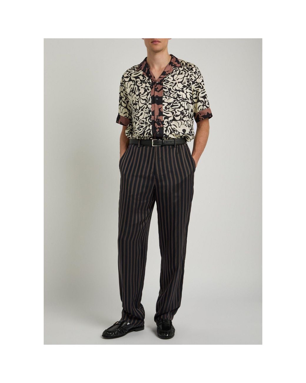 Dries Van Noten Black Satin Shirt for men