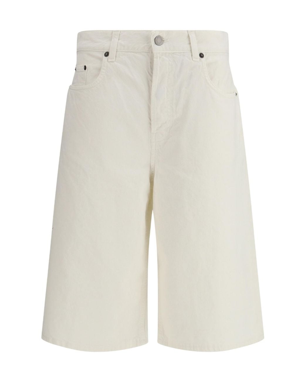 Haikure White Logo Patch Bermuda Shorts