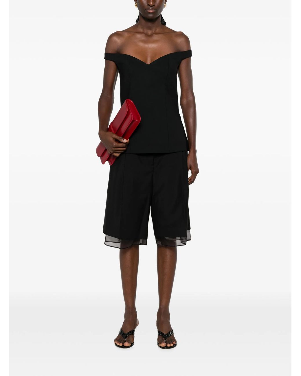 Rohe Black Sheer Hem Bermuda Shorts
