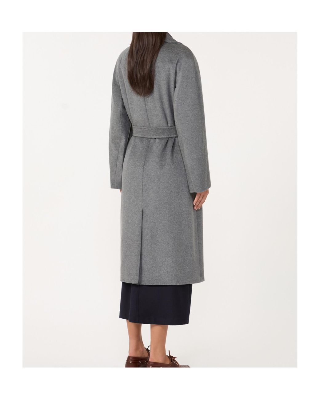 Weekend by Maxmara Gray Double-Breasted Wool Midi Coat