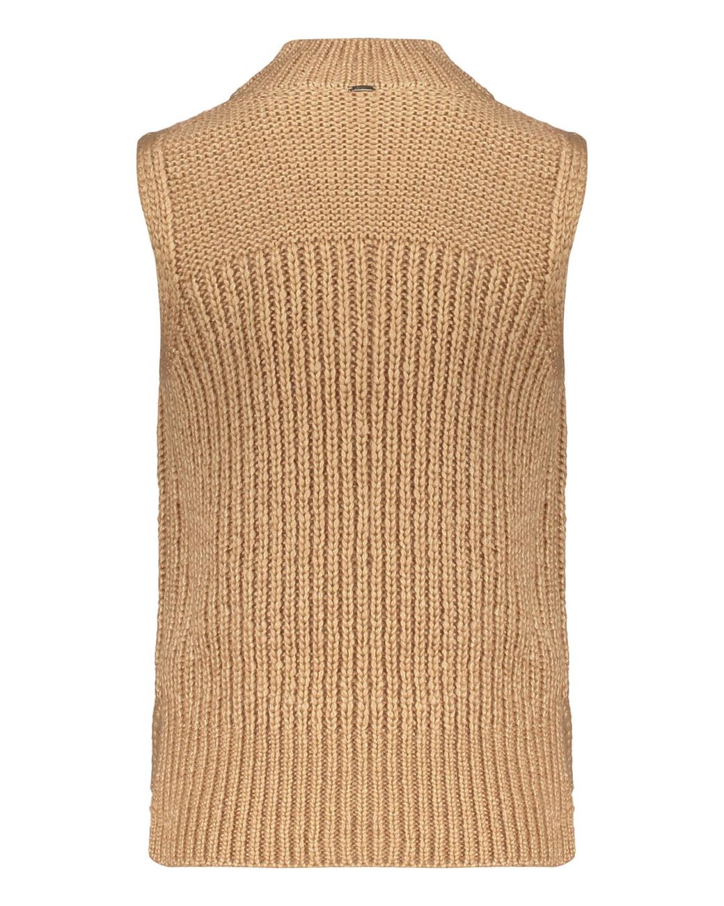Herno Natural Ribbed Sleeveless Knitted Top