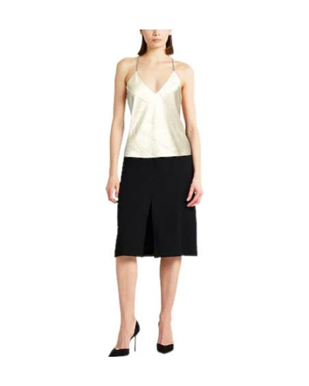Sportmax White Satin Sleeveless Top