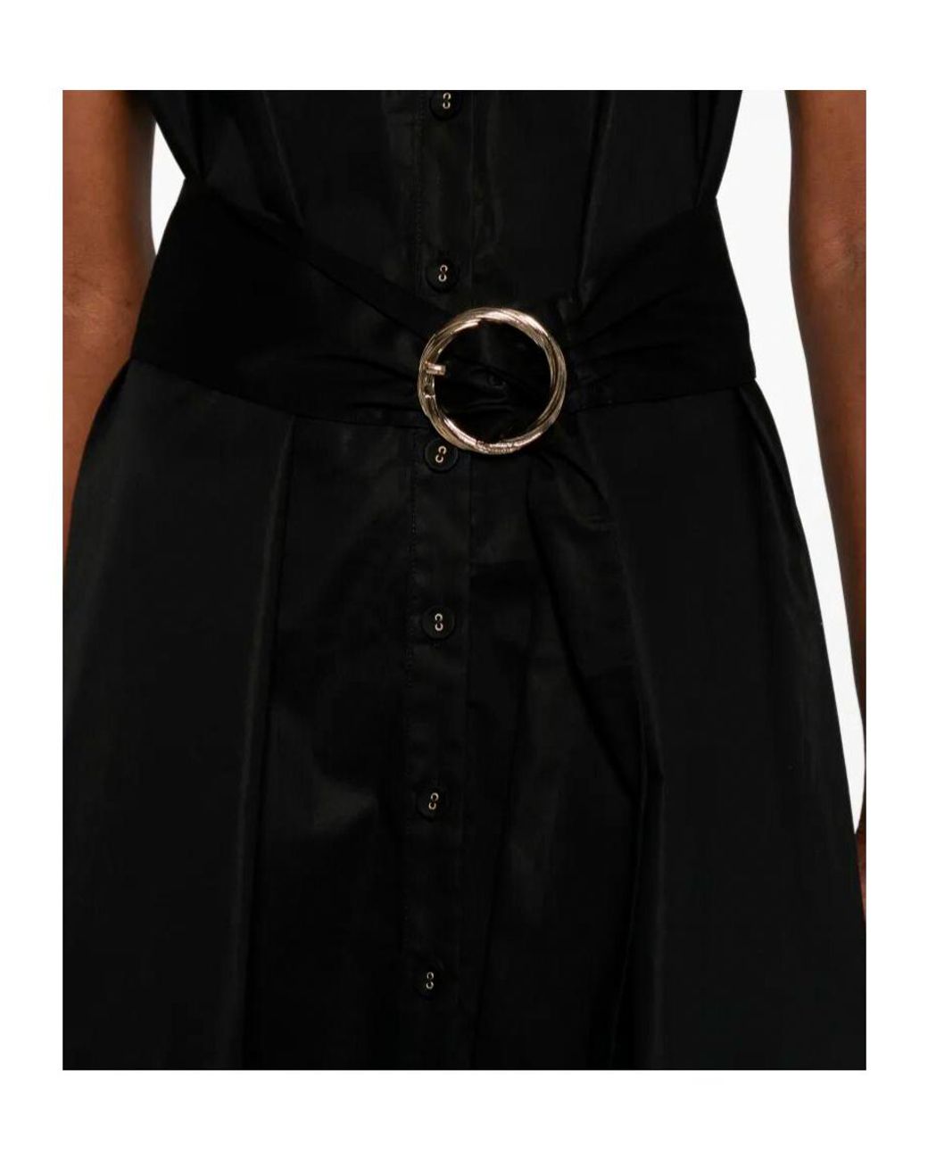 Twinset Black Belted Buttoned Dress