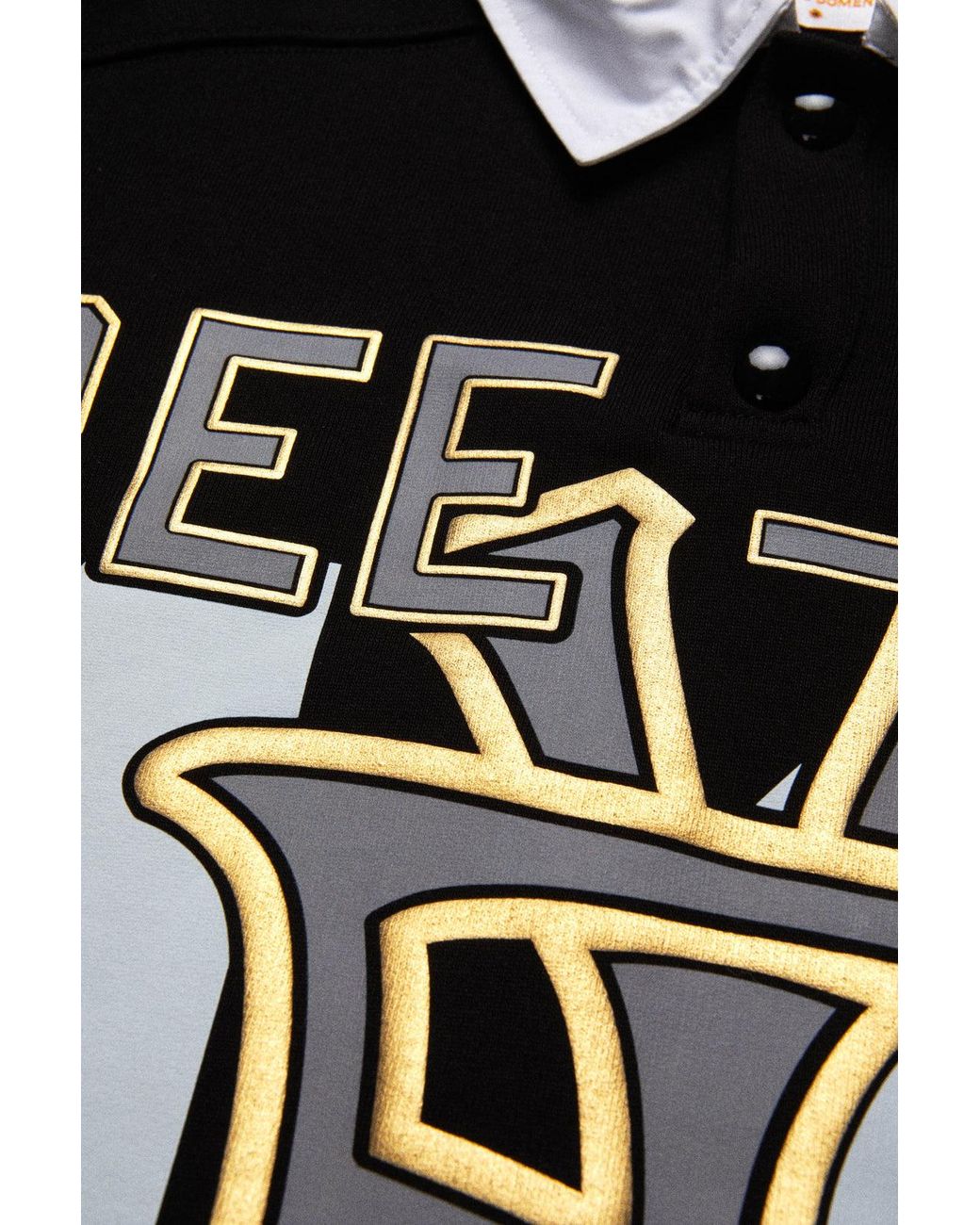 PDF CHANNEL Black Pdf Freedom Graphic Polo Shirt for men