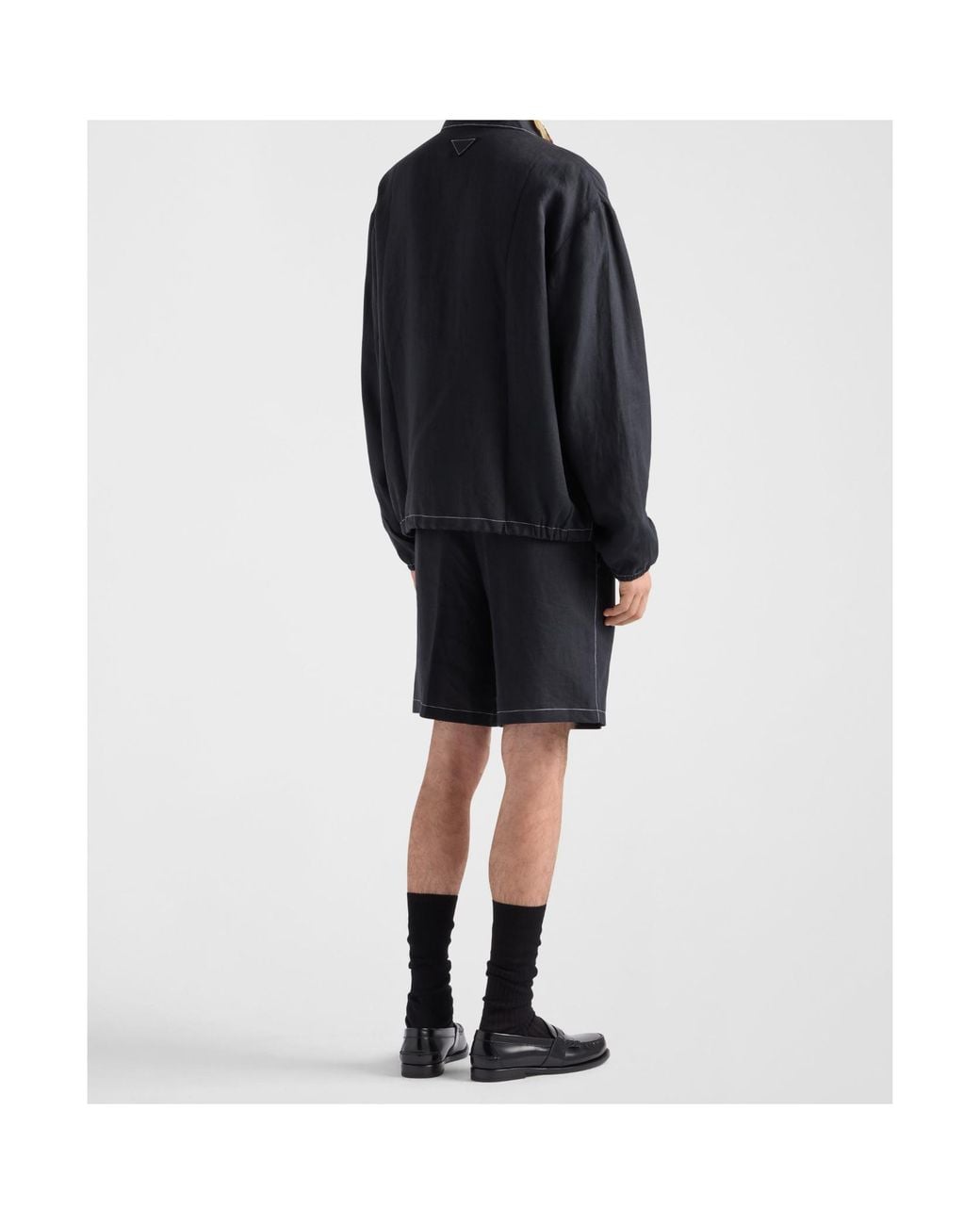 Prada Blue Cotton Blouson Jacket for men