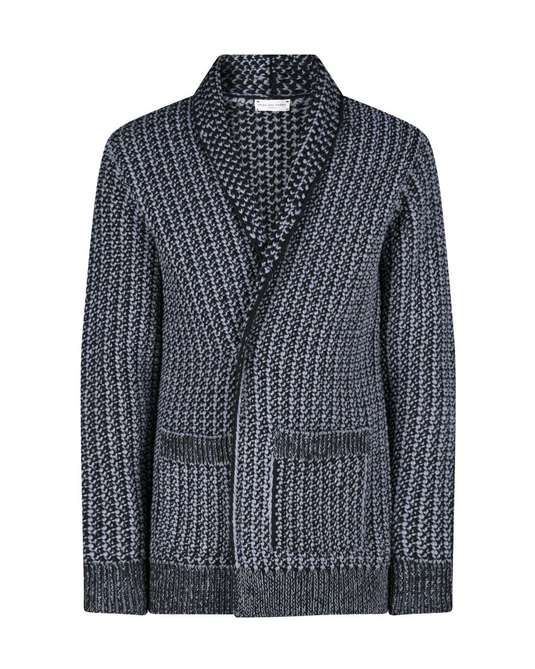 Dries Van Noten Blue Wool Cardigan for men