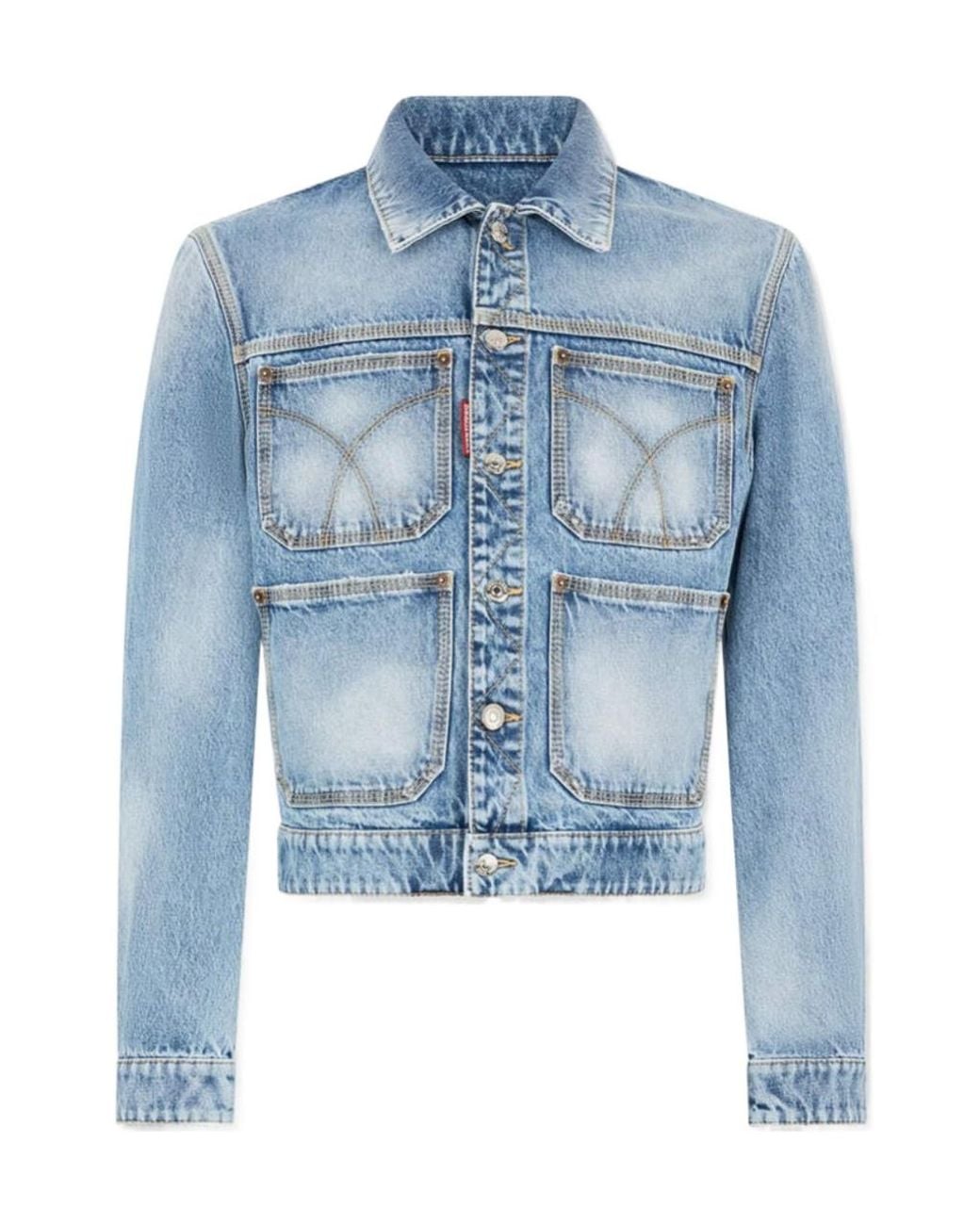 DSquared² Blue Button-Up Denim Jacket for men