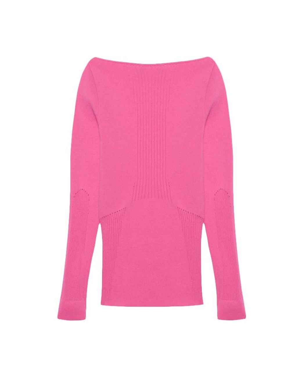 Balenciaga Pink Sweetheart Neckline Knit Top