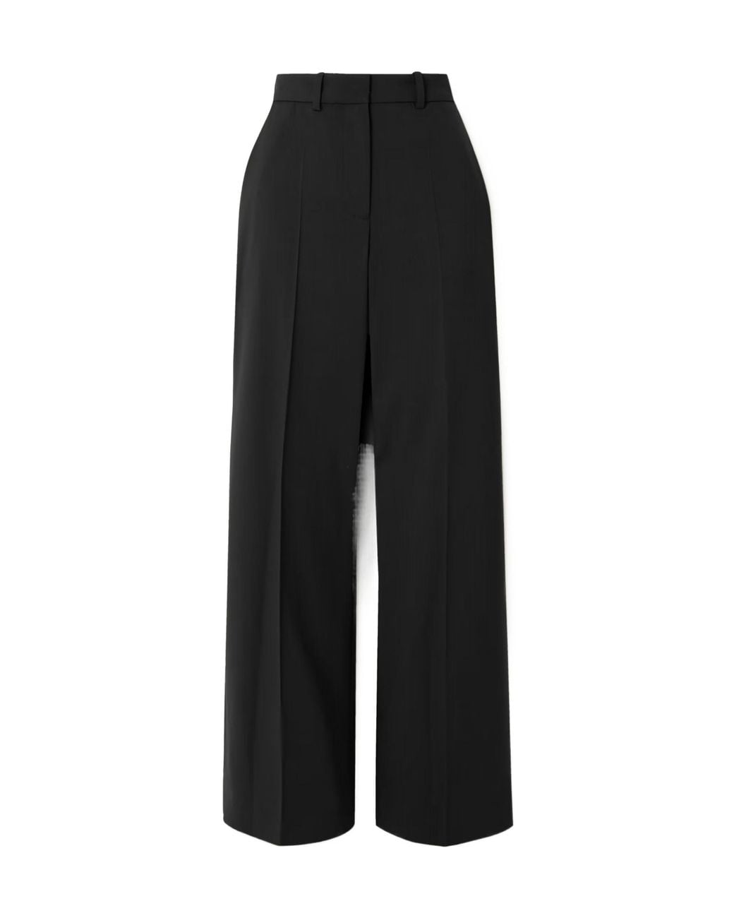 Joseph Black Pleated Stretch-Wool Twill Straight-Leg Pants