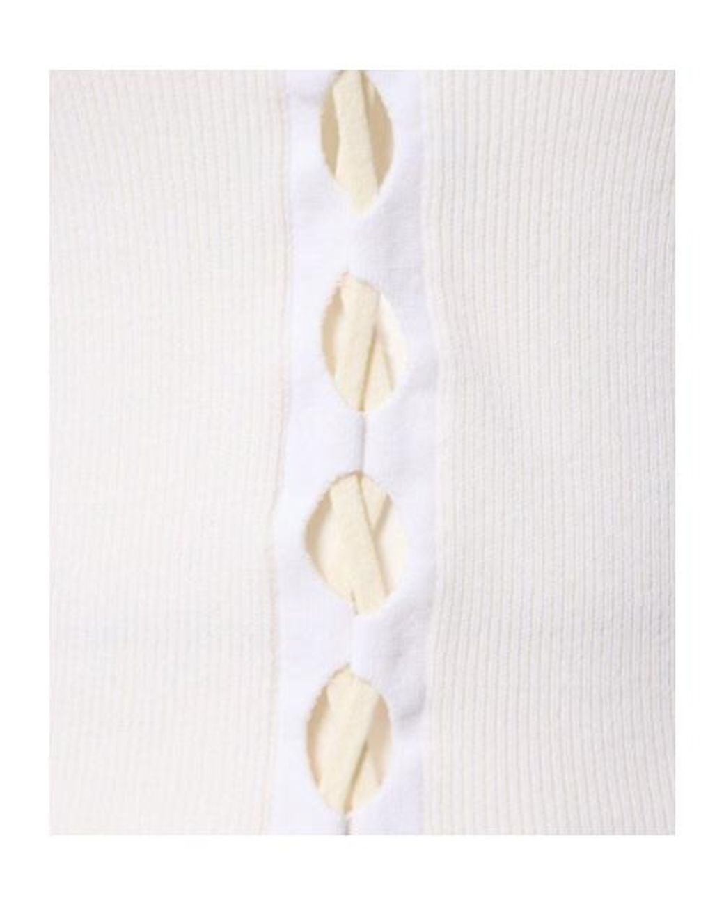 Dion Lee White V-Neck Knitted Sweater With Tie