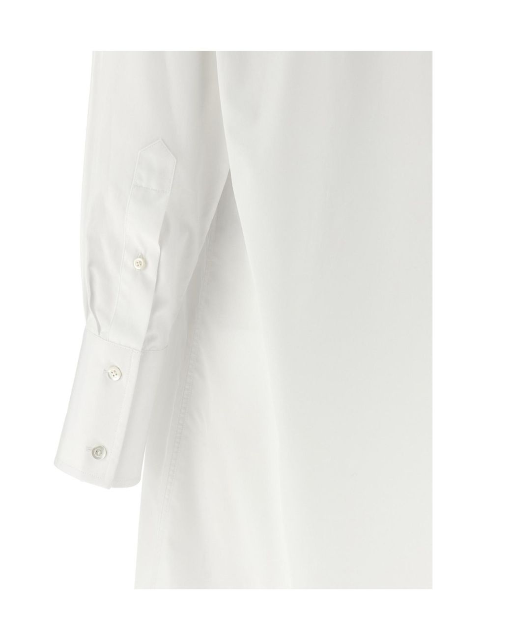 Maison Margiela White Long Sleeved Tie-Detailed Mini Dress