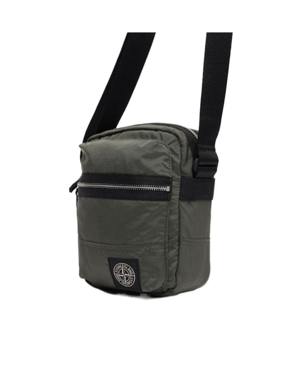 Stone Island Black Coated Nylon Pouch for men