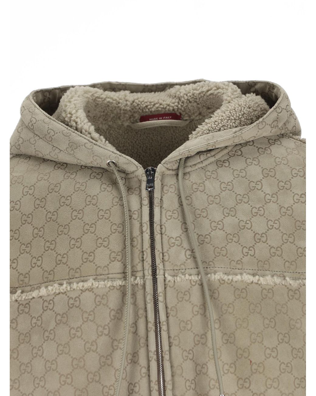 Gucci Multicolor Frayed Detailed Hooded Bomber Jacket for men