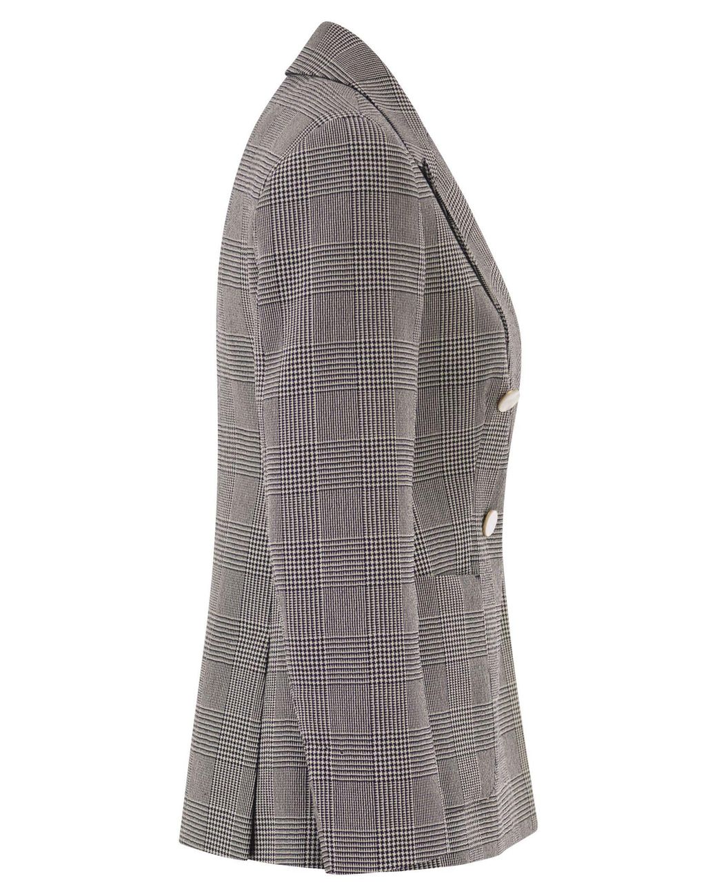 Max Mara Gray Mxmaccordo Double Breasted Prince Of Wales Blazer