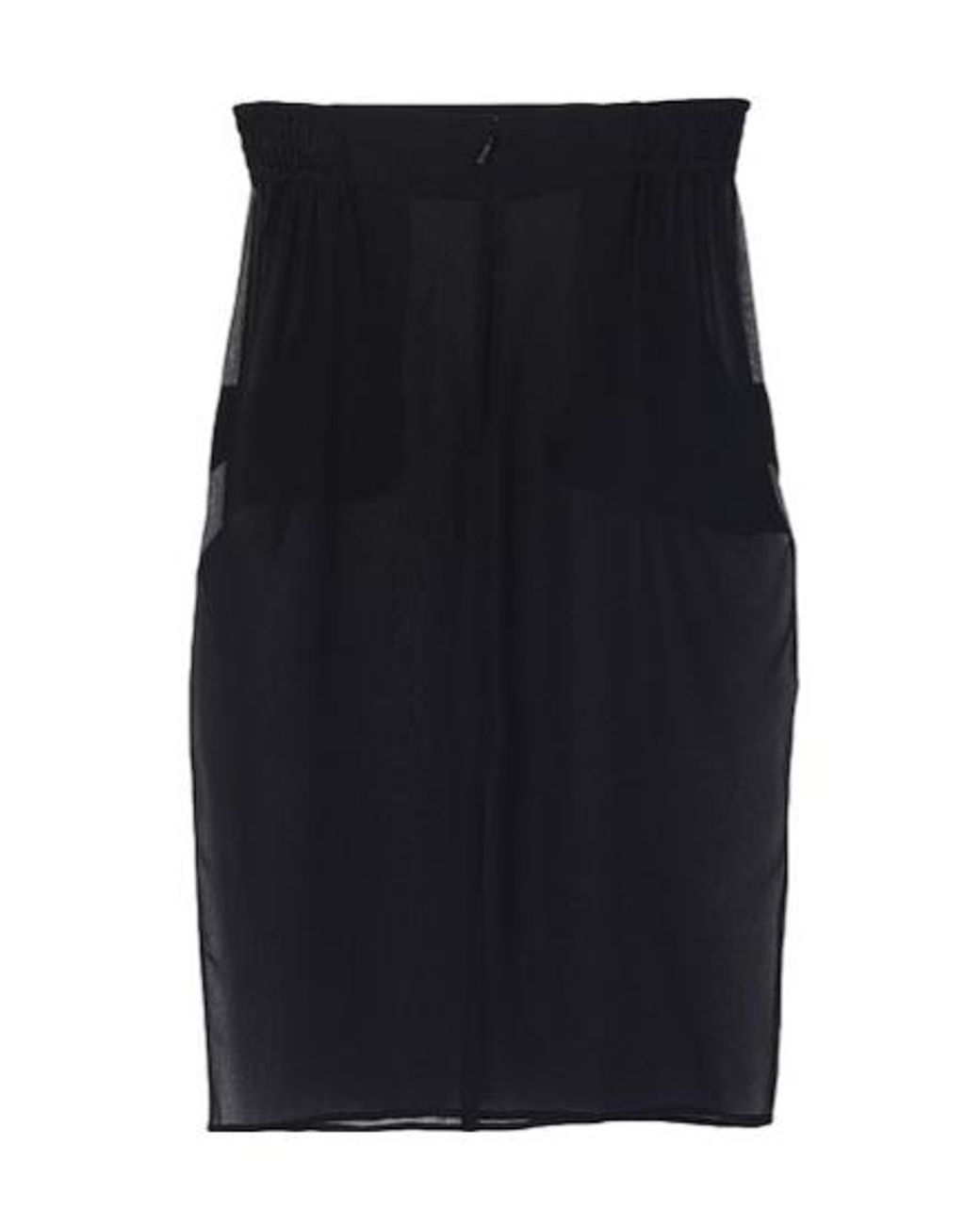 Saint Laurent Black Minimalist Solid Colour Midi Skirt