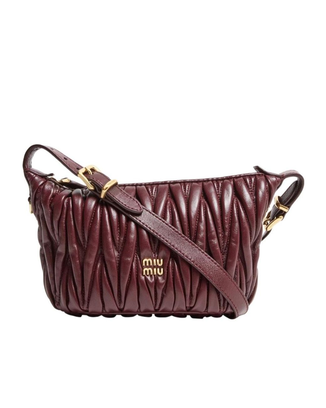 Miu Miu Purple Quilted Logo Shoulder Bag