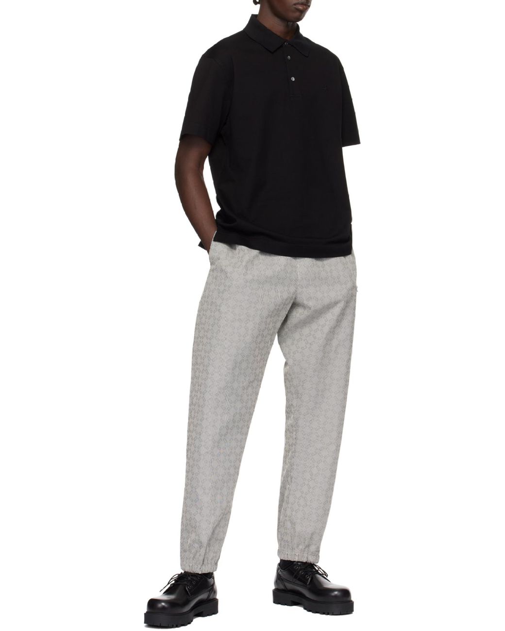 Givenchy Black 4G Embroidered Short-Sleeved Polo Shirt for men