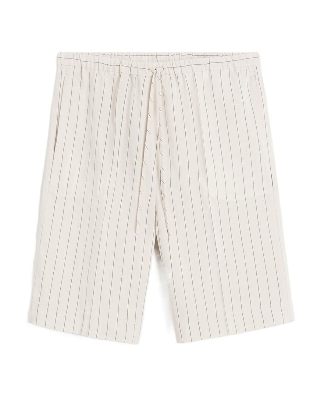 Totême White Totême Stripe Detailed Drawstring Shorts
