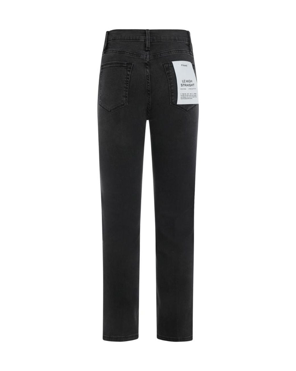 FRAME Black Cropped Straight-Leg Jeans
