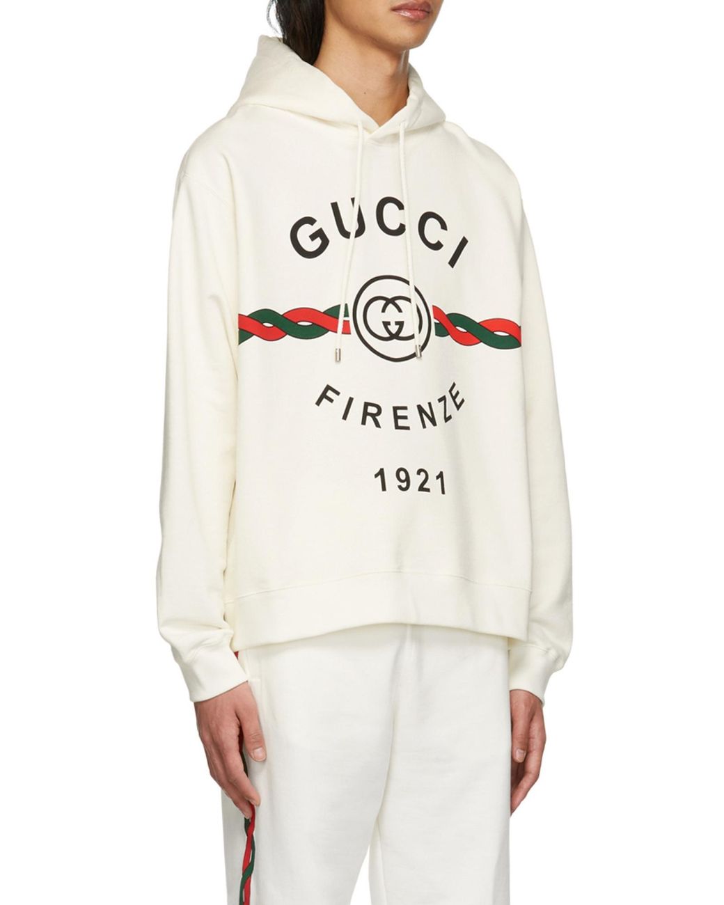 Gucci White Firenze 1921 Printed Hoodie for men