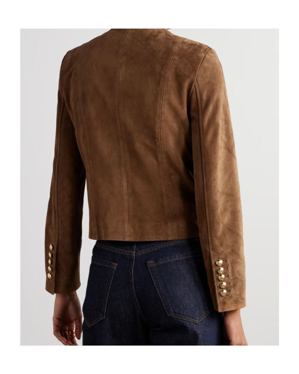 Nili Lotan Brown Nanon Suede Jacket