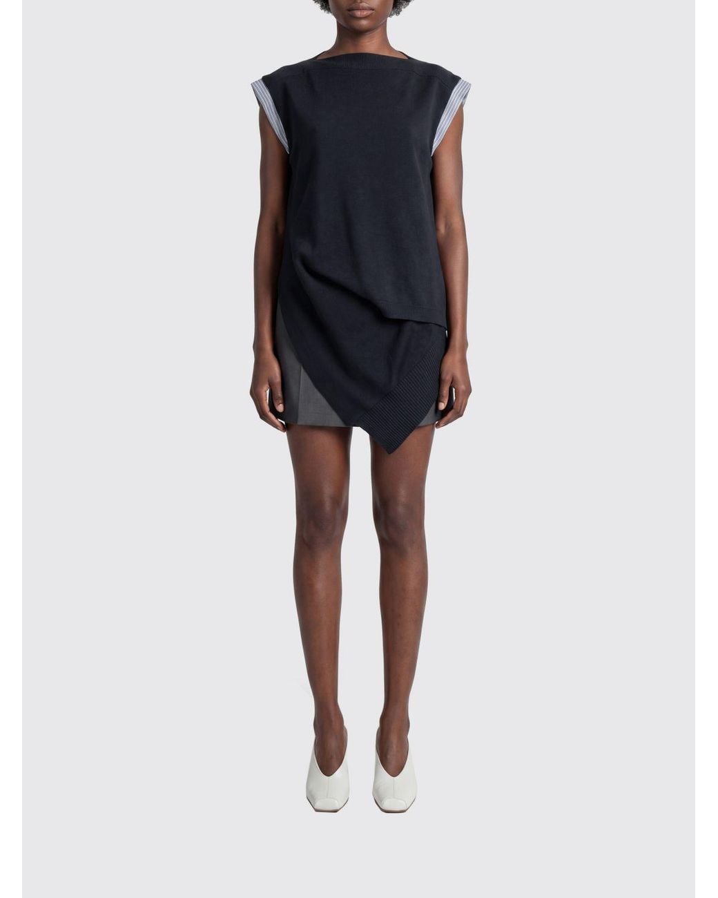 Sacai Black Sleeveless Knit Dress