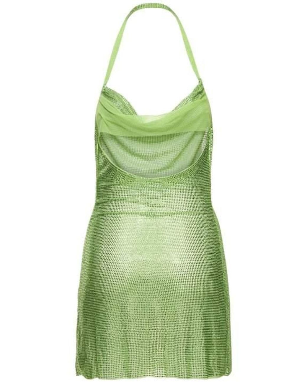 GIUSEPPE DI MORABITO Green Embellished Net Mini Dress