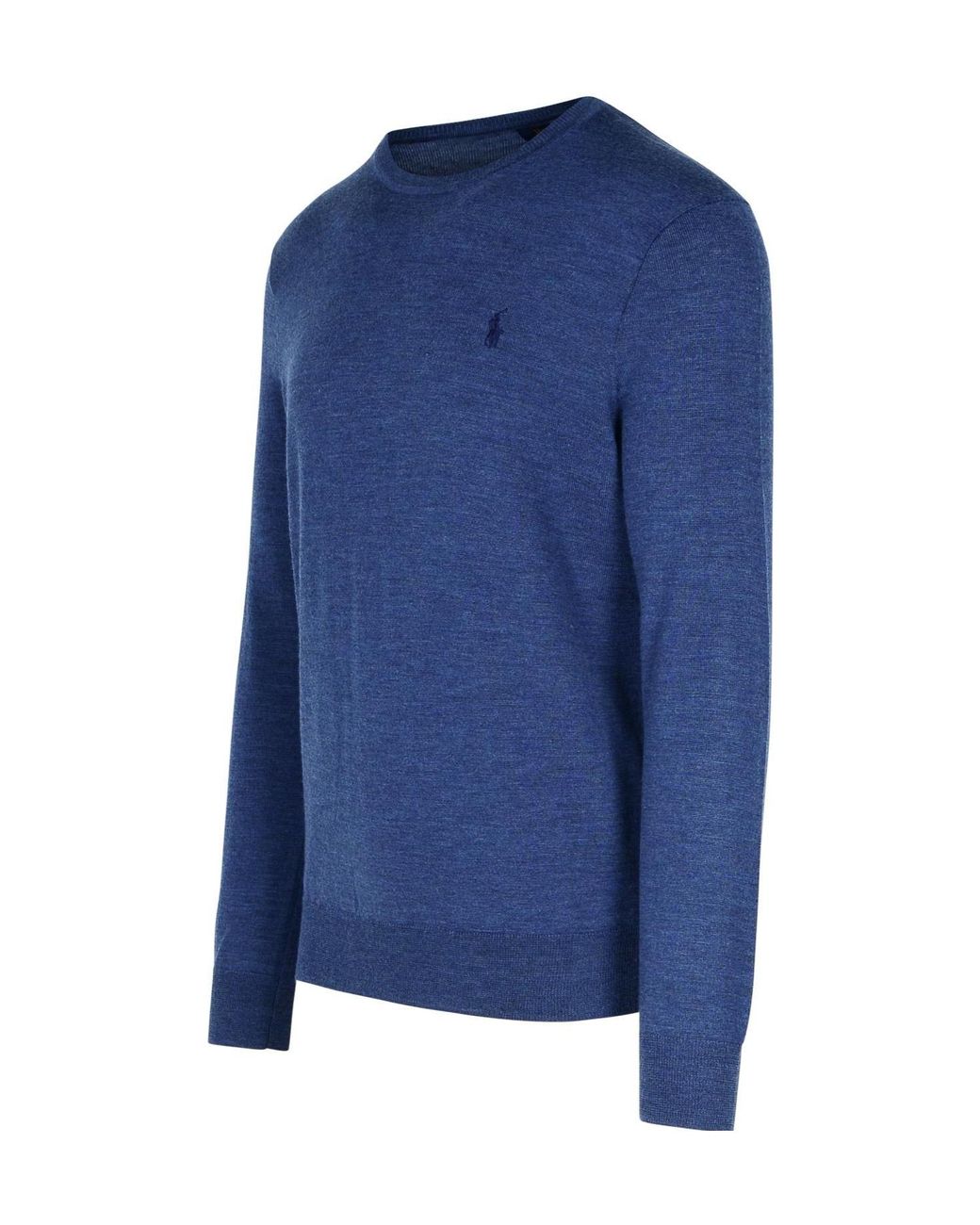 Polo Ralph Lauren Blue Logo Embroidered Crewneck Jumper for men