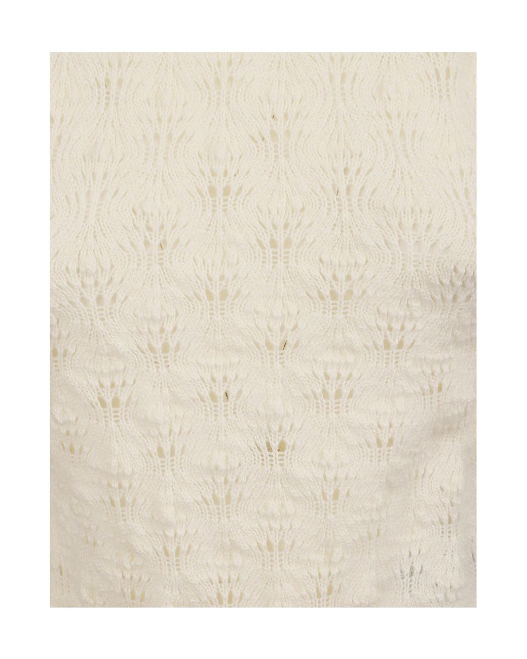 Ermanno Scervino White Open-Knit Sleeveless Knitted Top