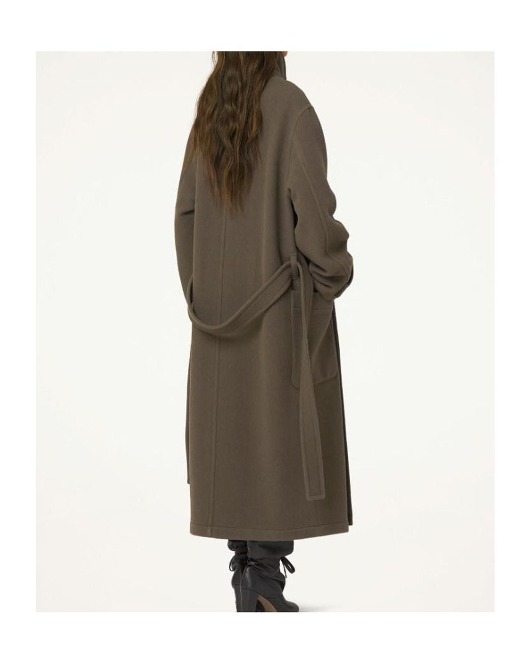 Lemaire Green Double-Breasted Belted Coat for men