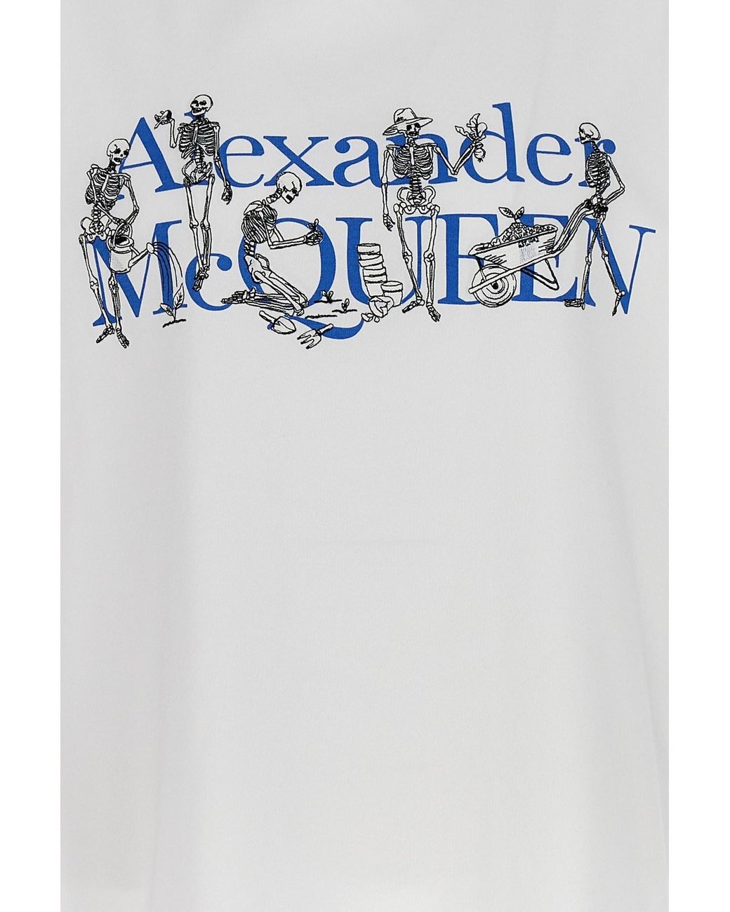 McQueen White Logo Printed Crewneck T Shirt for men