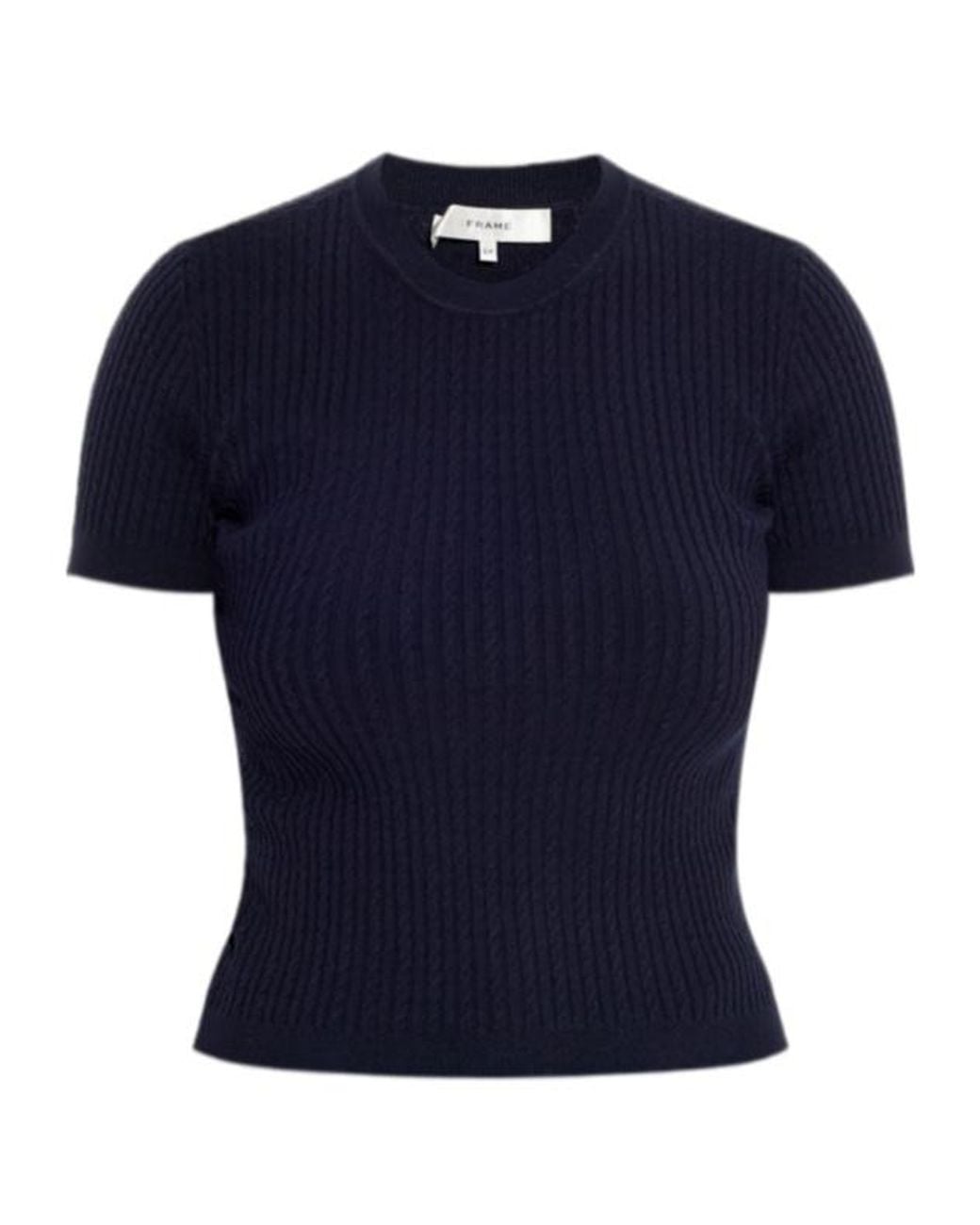 FRAME Blue Short Sleeve Crewneck Top