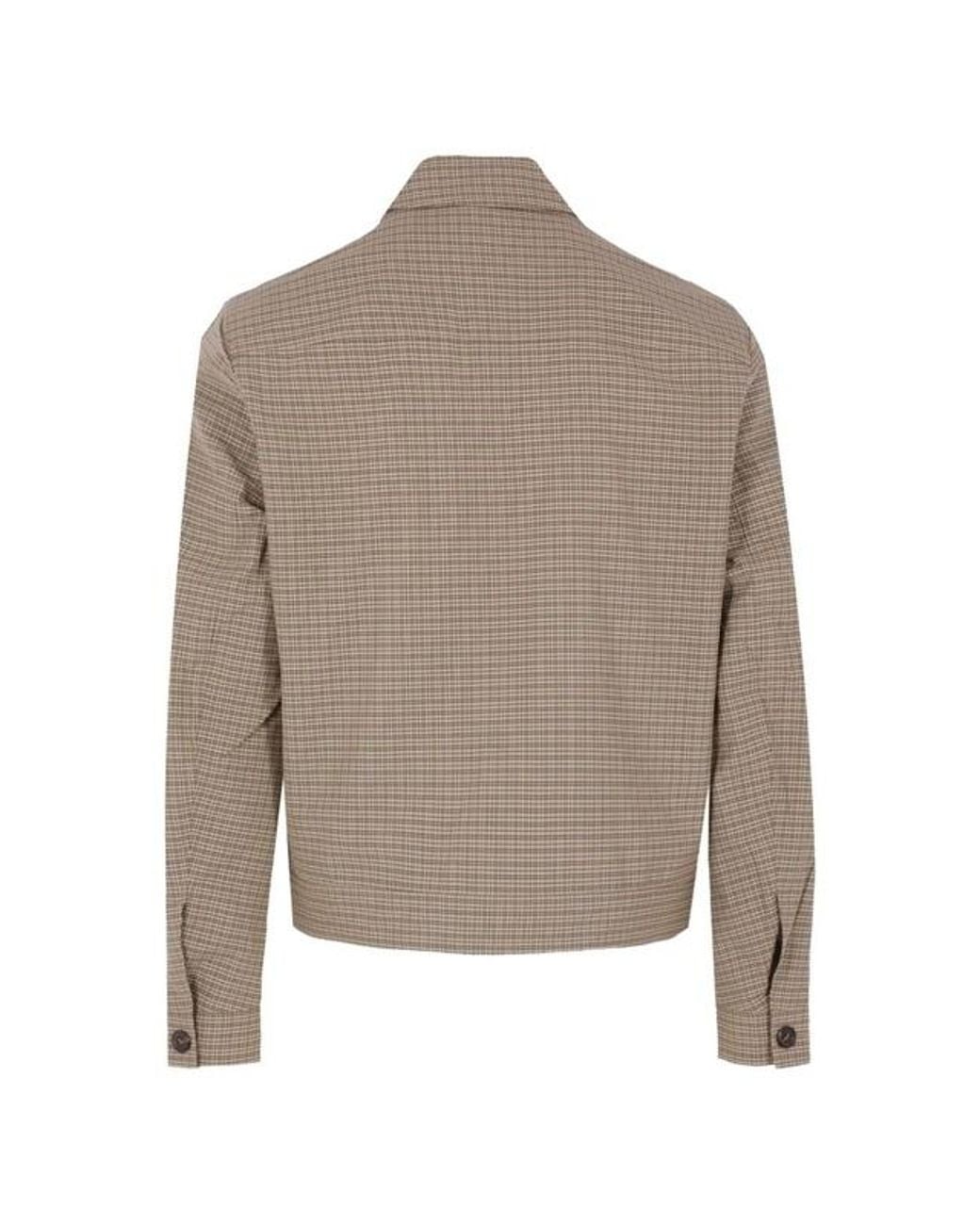 Prada Brown Button-Up Checked Jacket for men