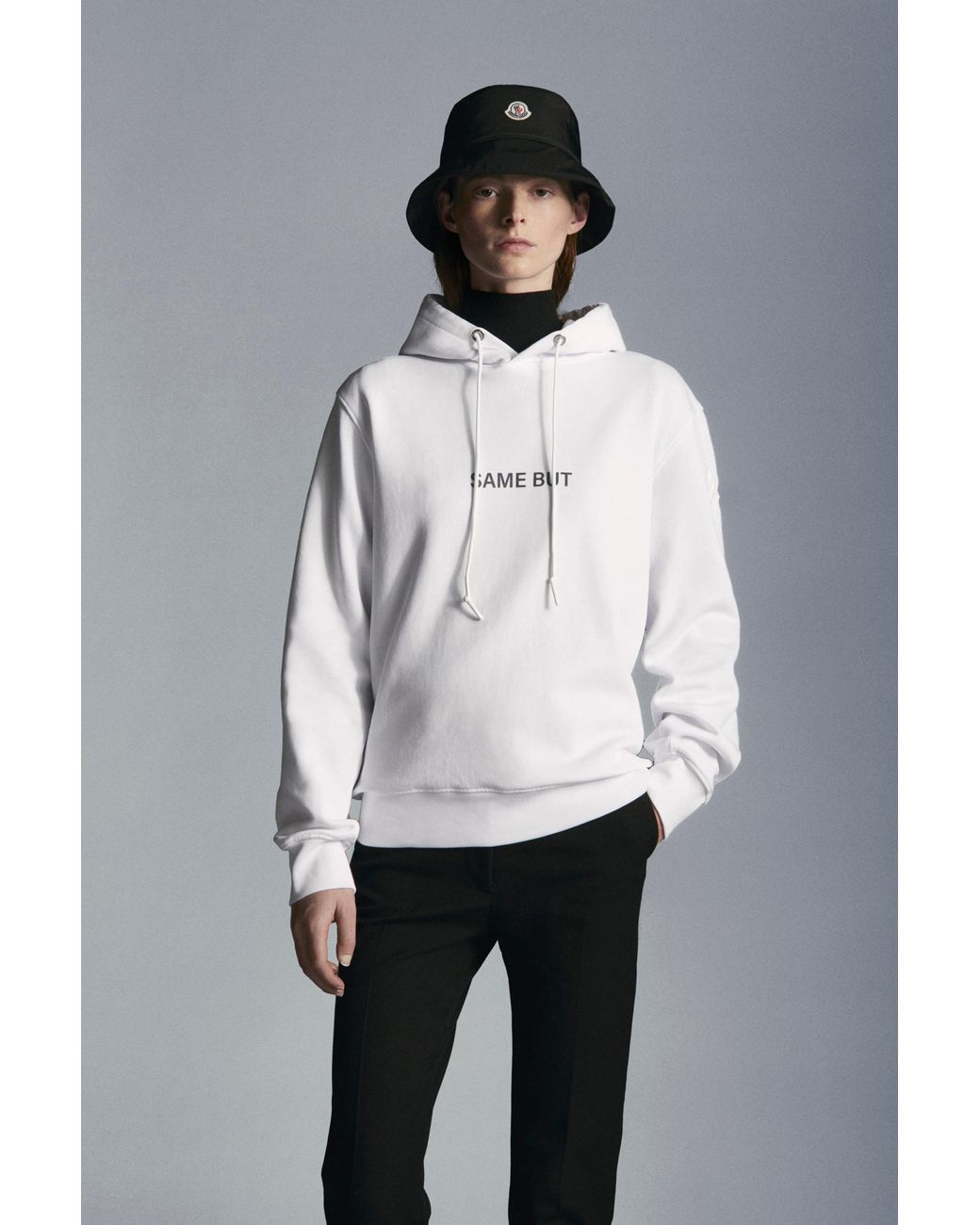 Moncler Gray Slogan-Print Hoodie