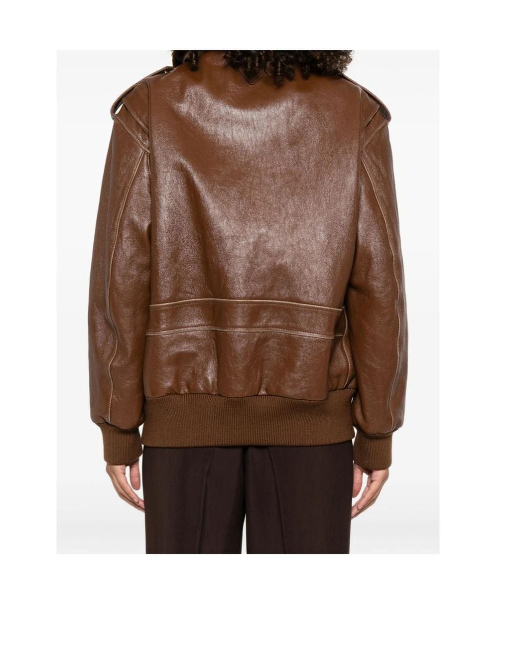 Prada Brown Nappa Leather Bomber Jacket