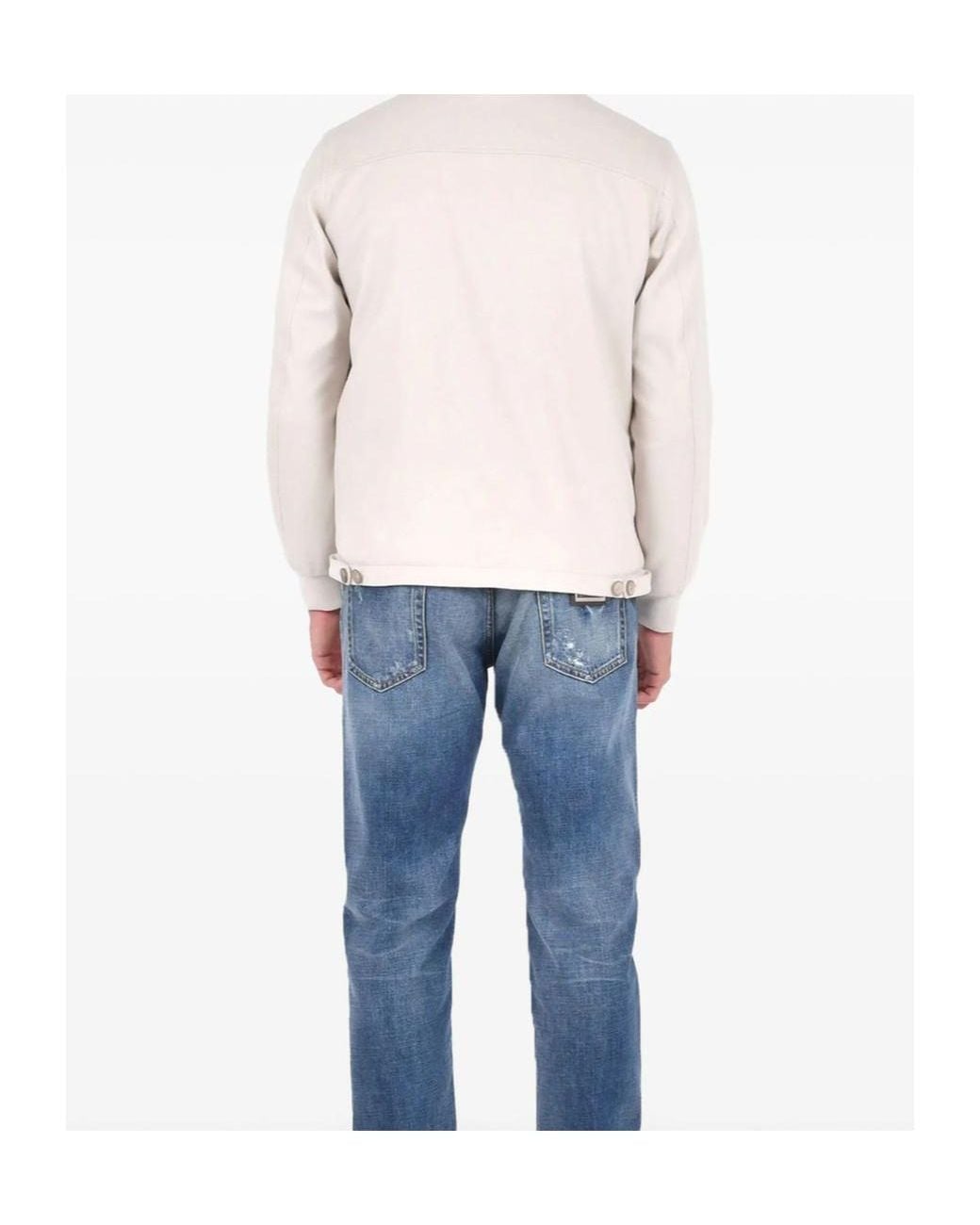 Herno White Long-Sleeved Bomber Jacket for men