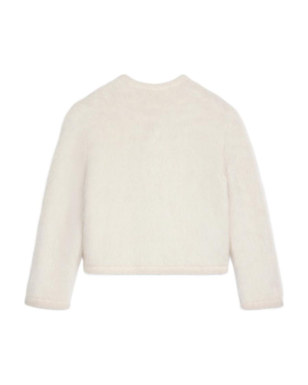 Céline White Brushed Mohair Cardigan