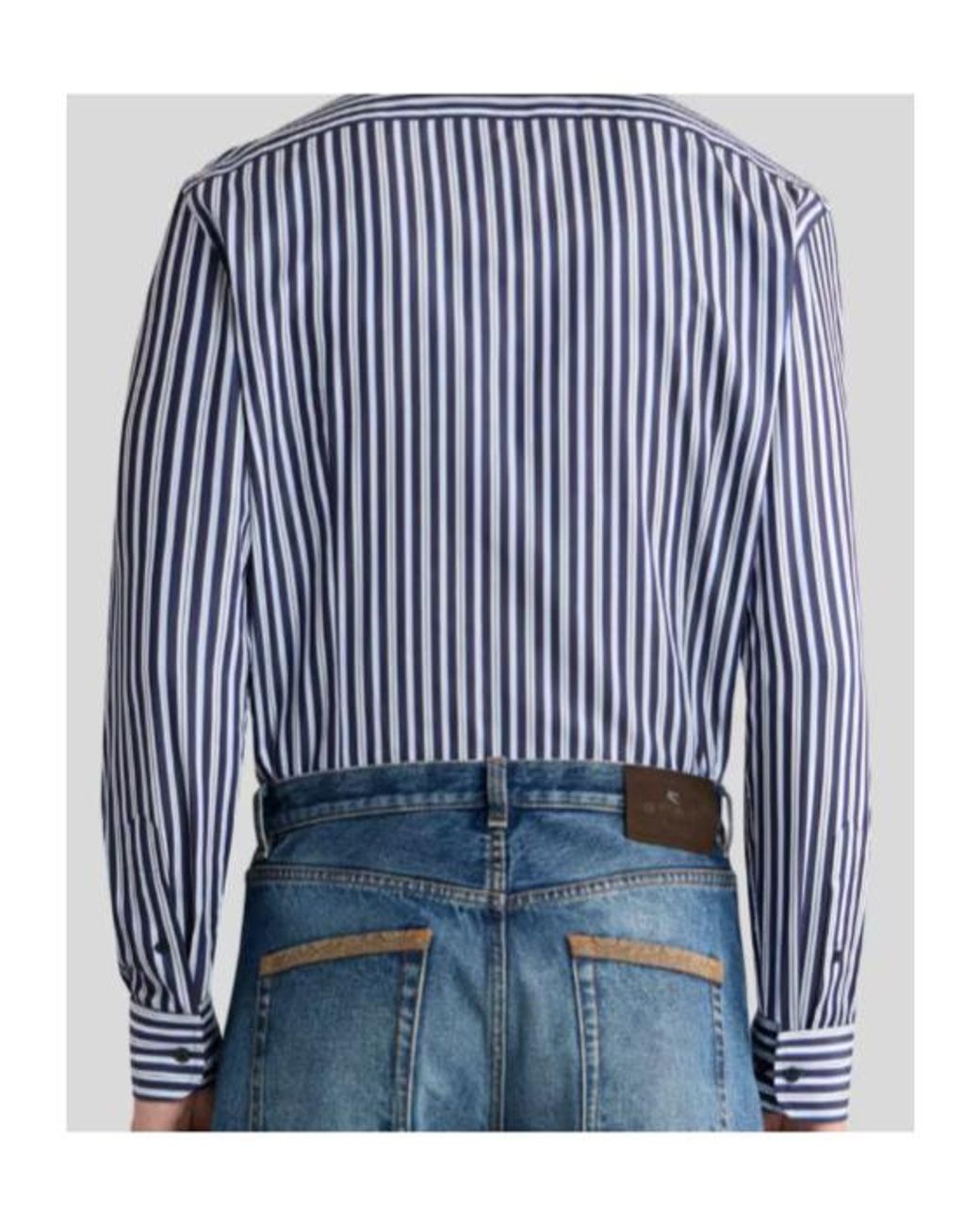 Etro Blue Striped Button-Down Shirt for men