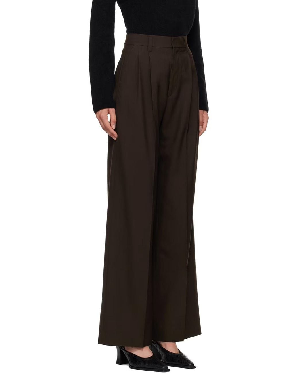 Filippa K Black Darcey Straight-Leg Trousers